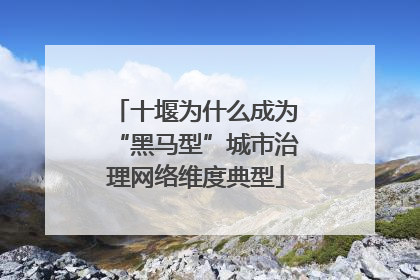 十堰为什么成为“黑马型”城市治理网络维度典型