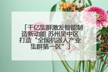 千亿集群激发智能制造新动能 苏州吴中区打造“全国机器人产业集群第一区”