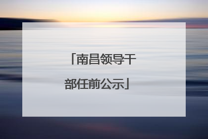 南昌领导干部任前公示