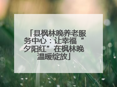 县枫林晚养老服务中心：让幸福“夕阳红”在枫林晚温暖绽放