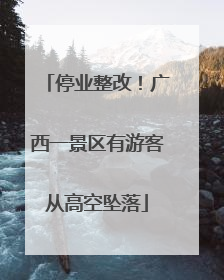 停业整改！广西一景区有游客从高空坠落