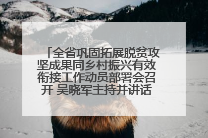全省巩固拓展脱贫攻坚成果同乡村振兴有效衔接工作动员部署会召开 吴晓军主持并讲话 罗东川作安排部署