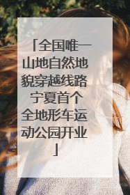 全国唯一山地自然地貌穿越线路 宁夏首个全地形车运动公园开业