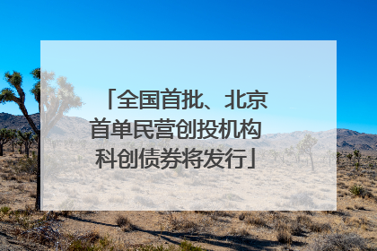 全国首批、北京首单民营创投机构科创债券将发行