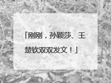 刚刚，孙颖莎、王楚钦双双发文！