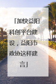 加快益阳科创平台建设，益阳市政协这样建言