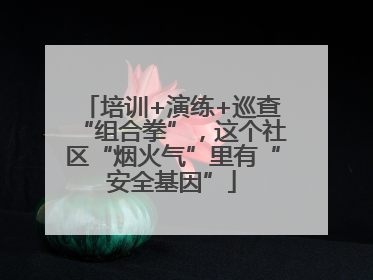 培训+演练+巡查“组合拳”，这个社区“烟火气”里有“安全基因”
