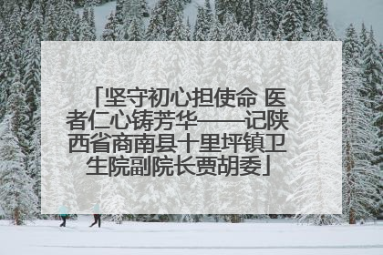 坚守初心担使命 医者仁心铸芳华——记陕西省商南县十里坪镇卫生院副院长贾胡委