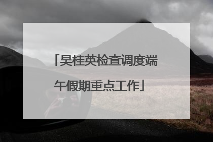 吴桂英检查调度端午假期重点工作
