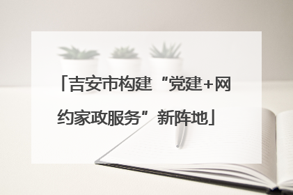 吉安市构建“党建+网约家政服务”新阵地