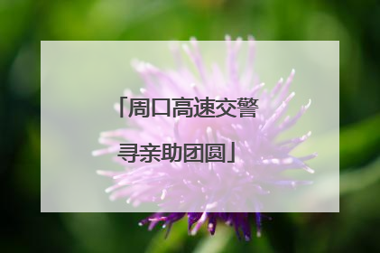 周口高速交警寻亲助团圆