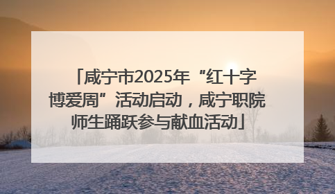 咸宁市2025年“红十字博爱周”活动启动，咸宁职院师生踊跃参与献血活动