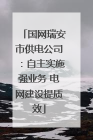 国网瑞安市供电公司：自主实施强业务 电网建设提质效