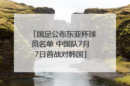 国足公布东亚杯球员名单 中国队7月7日首战对韩国