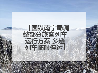 国铁南宁局调整部分旅客列车运行方案 多趟列车临时停运