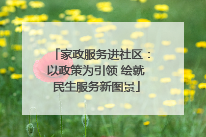 家政服务进社区：以政策为引领 绘就民生服务新图景