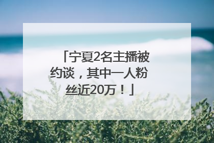 宁夏2名主播被约谈，其中一人粉丝近20万！