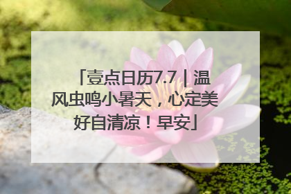 壹点日历7.7｜温风虫鸣小暑天，心定美好自清凉！早安