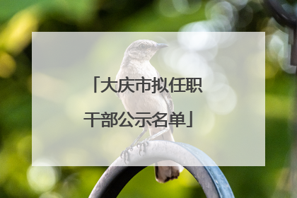 大庆市拟任职干部公示名单
