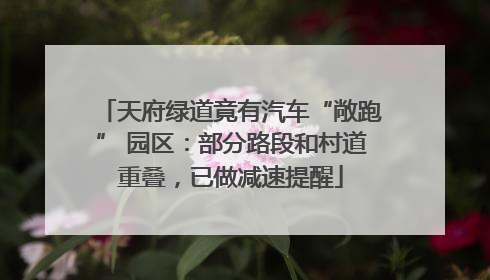 天府绿道竟有汽车“敞跑” 园区：部分路段和村道重叠，已做减速提醒