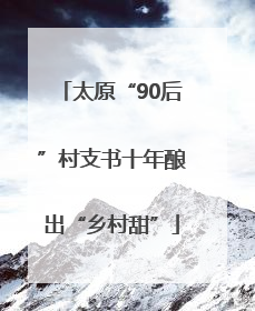 太原“90后”村支书十年酿出“乡村甜”