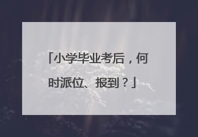 小学毕业考后，何时派位、报到？