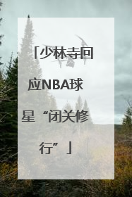 少林寺回应NBA球星“闭关修行”