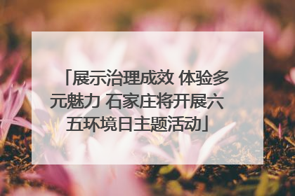 展示治理成效 体验多元魅力 石家庄将开展六五环境日主题活动