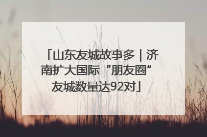 山东友城故事多｜济南扩大国际“朋友圈”友城数量达92对