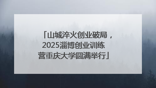 山城淬火创业破局，2025淄博创业训练营重庆大学圆满举行
