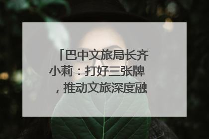 巴中文旅局长齐小莉：打好三张牌，推动文旅深度融合｜文旅局长说
