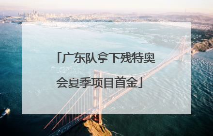 广东队拿下残特奥会夏季项目首金