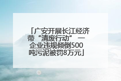 广安开展长江经济带“清废行动” 一企业违规倾倒500吨污泥被罚8万元