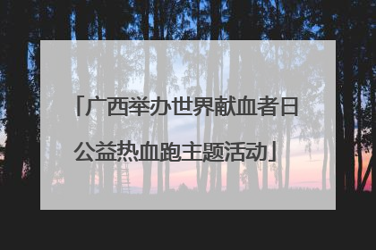 广西举办世界献血者日公益热血跑主题活动