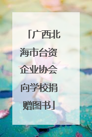 广西北海市台资企业协会向学校捐赠图书