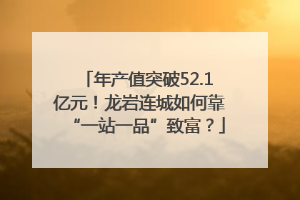 年产值突破52.1亿元！龙岩连城如何靠“一站一品”致富？
