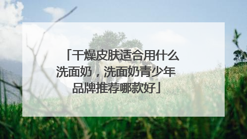 干燥皮肤适合用什么洗面奶，洗面奶青少年品牌推荐哪款好