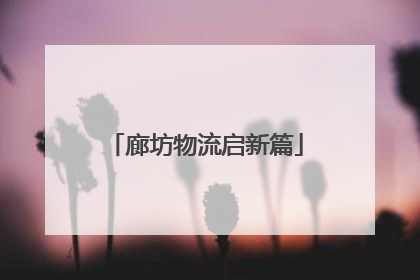 廊坊物流启新篇
