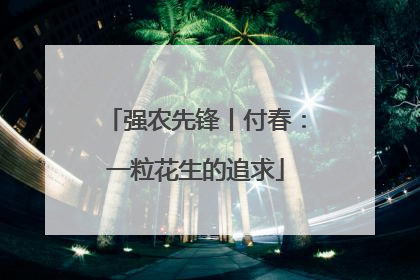 强农先锋丨付春：一粒花生的追求