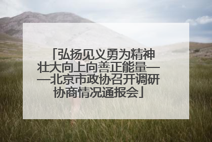 弘扬见义勇为精神 壮大向上向善正能量——北京市政协召开调研协商情况通报会