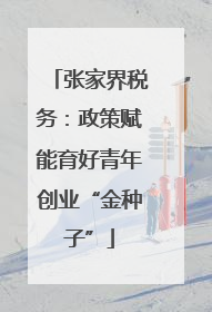 张家界税务：政策赋能育好青年创业“金种子”