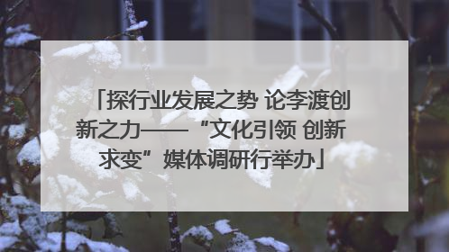 探行业发展之势 论李渡创新之力——“文化引领 创新求变”媒体调研行举办