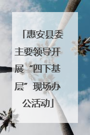 惠安县委主要领导开展“四下基层”现场办公活动