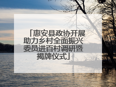 惠安县政协开展助力乡村全面振兴委员进百村调研暨揭牌仪式
