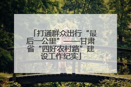 打通群众出行“最后一公里”——甘肃省“四好农村路”建设工作纪实