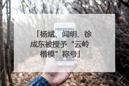 杨斌、闻明、徐成东被授予“云岭楷模”称号