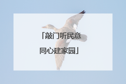 敲门听民意 同心建家园