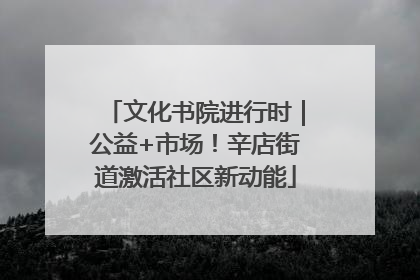 文化书院进行时｜公益+市场！辛店街道激活社区新动能