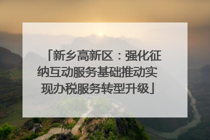 新乡高新区：强化征纳互动服务基础推动实现办税服务转型升级