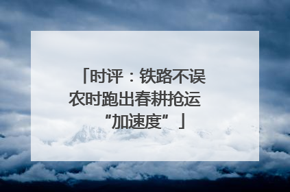 时评：铁路不误农时跑出春耕抢运“加速度”